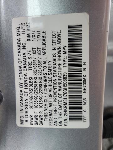 2016 HONDA CR-V EXL - 2HKRM3H76GH508839