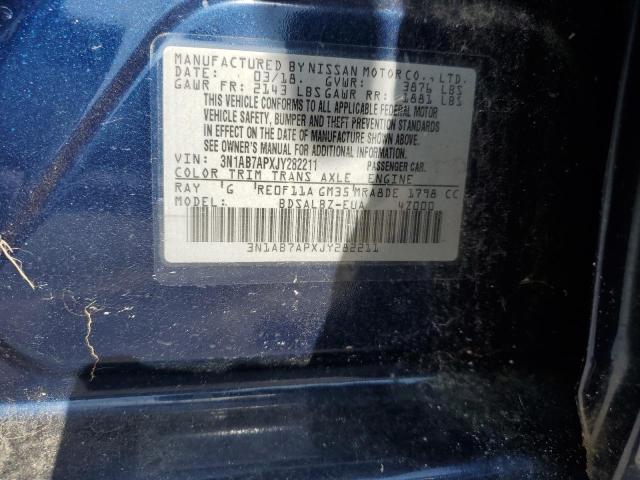 2018 Nissan Sentra S VIN: 3N1AB7APXJY282211 Lot: 59655144