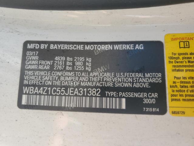 VIN WBA4Z1C55JEA31382 2018 BMW 4 Series, 430I no.12