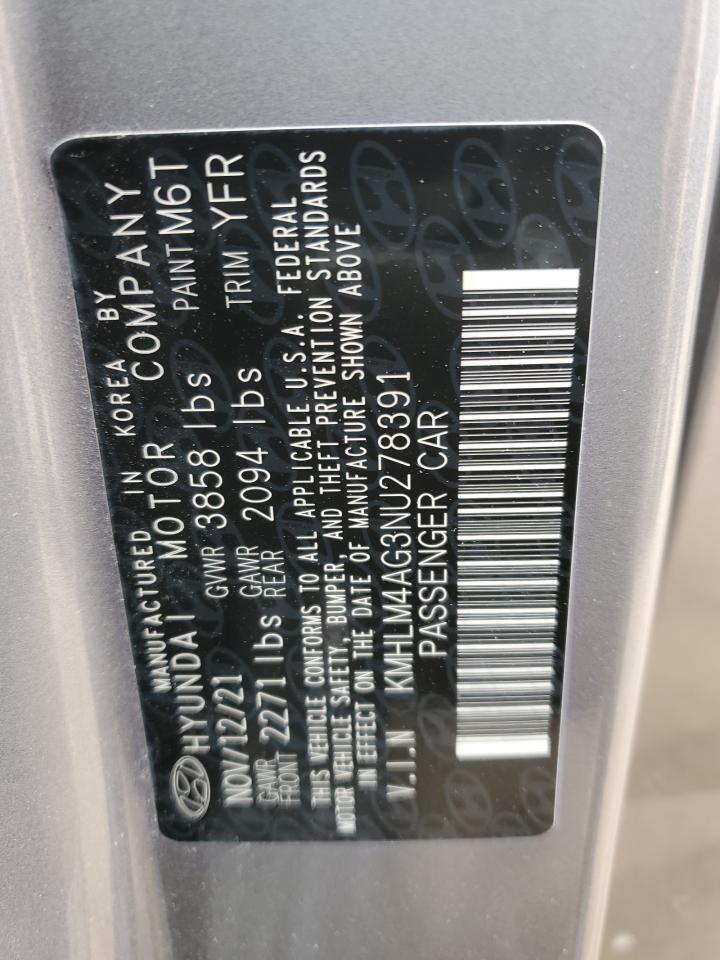 KMHLM4AG3NU278391 2022 Hyundai Elantra Sel