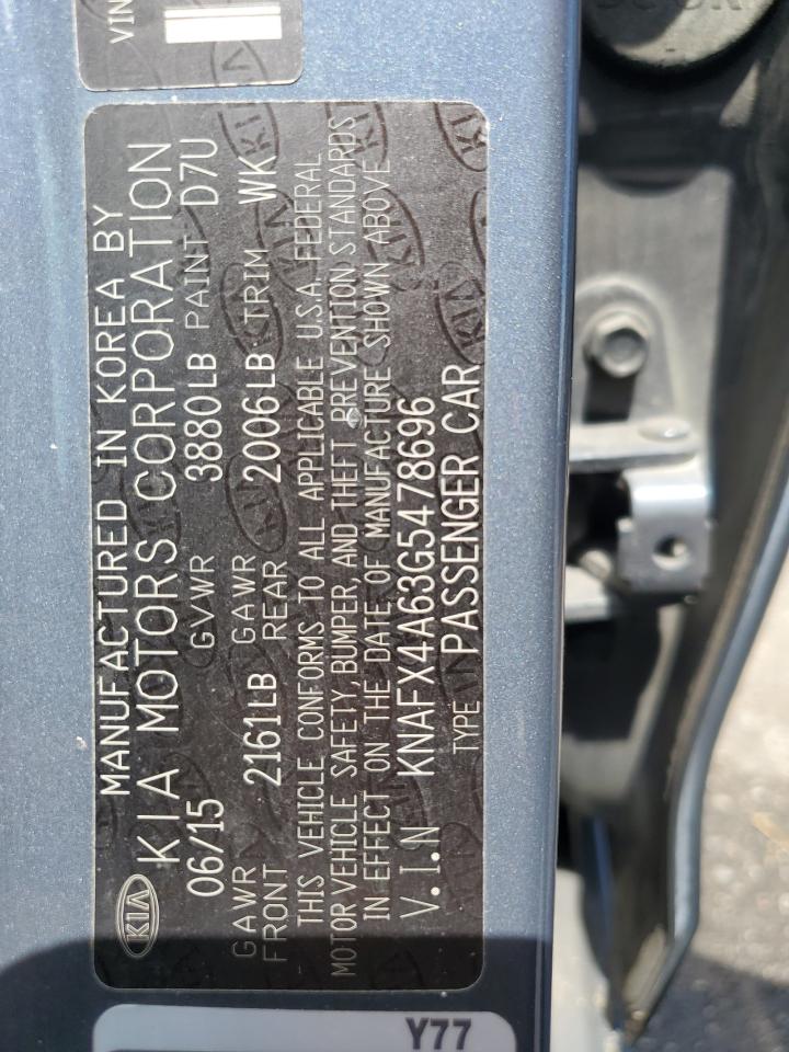 KNAFX4A63G5478696 2016 Kia Forte Lx