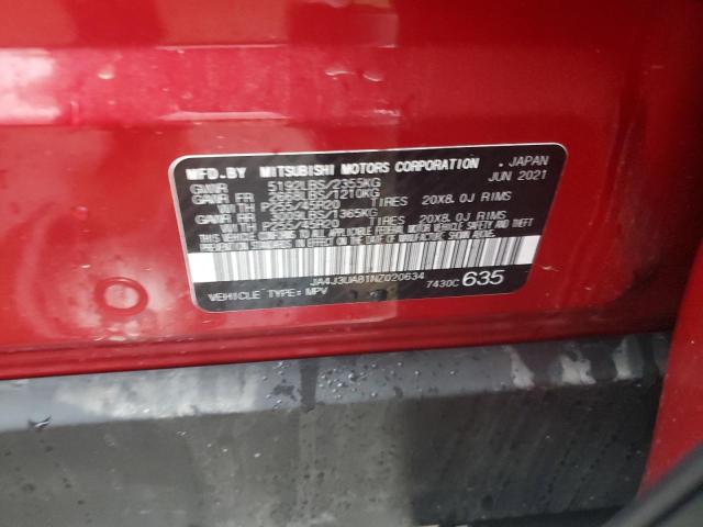 2022 Mitsubishi Outlander Se VIN: JA4J3UA81NZ020634 Lot: 57661894