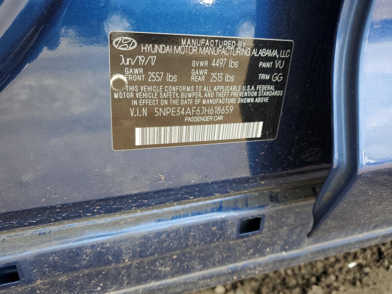 5NPE34AF6JH618659 2018 Hyundai Sonata Sport