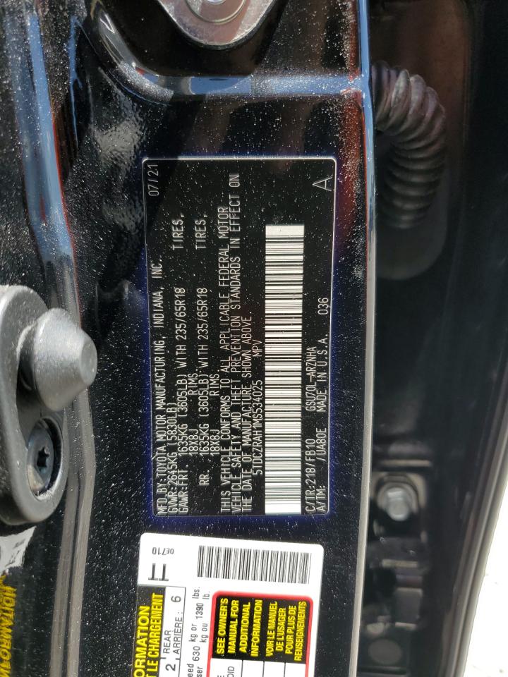 5TDCZRAH1MS534025 2021 Toyota Highlander L