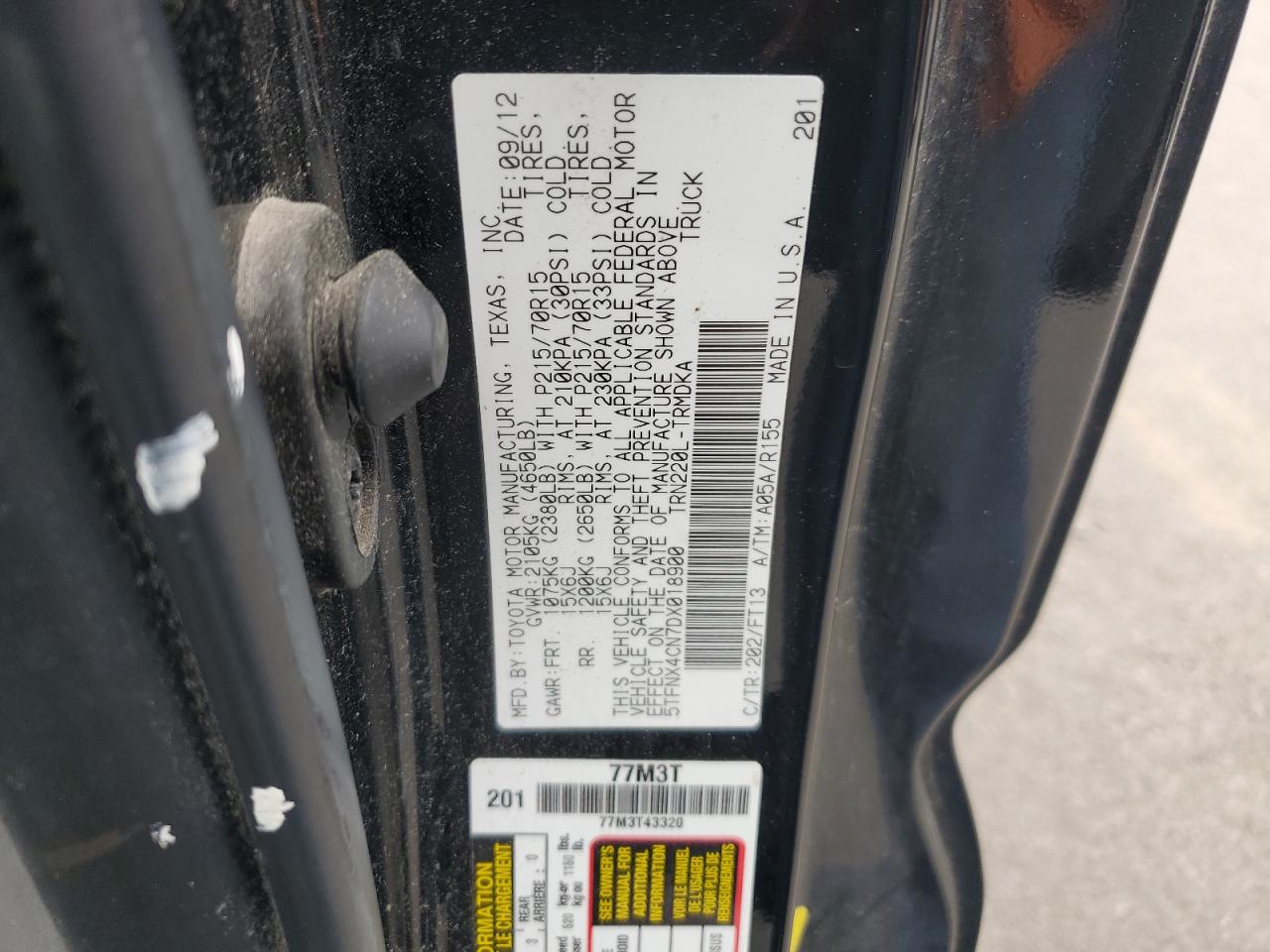 5TFNX4CN7DX018900 2013 Toyota Tacoma