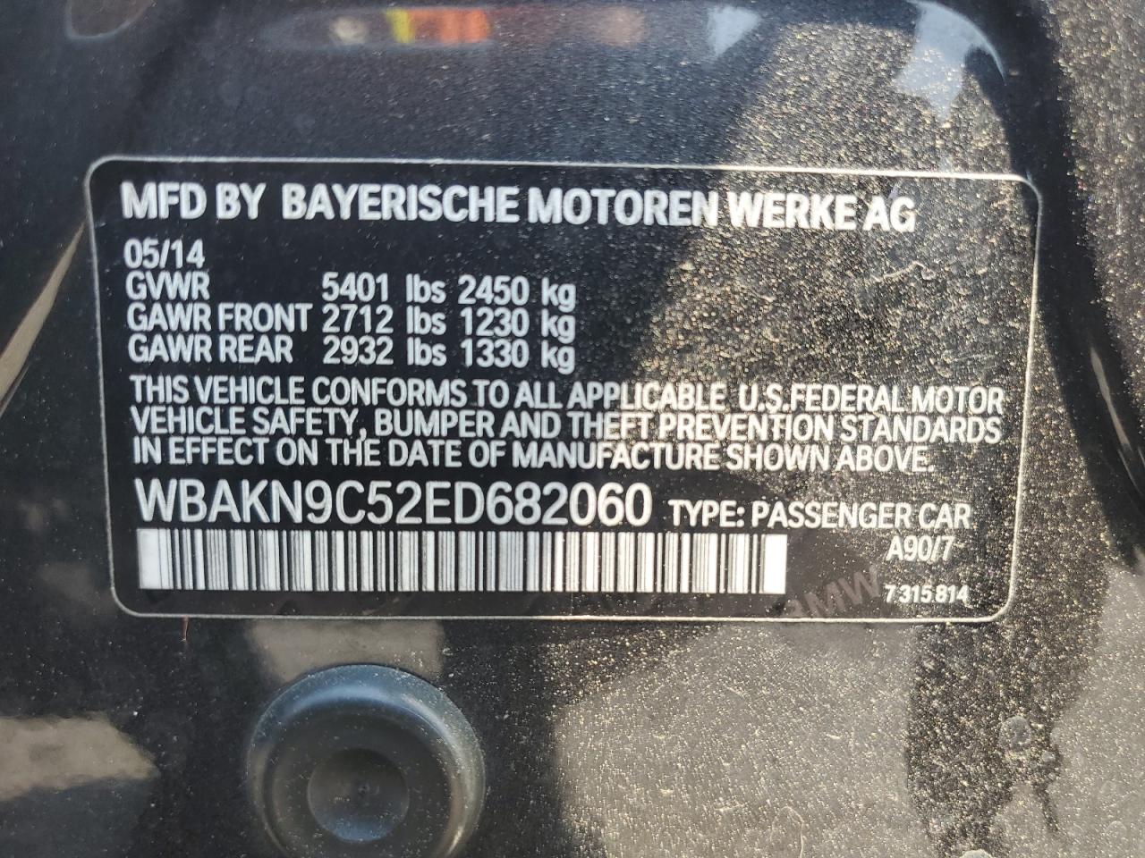 WBAKN9C52ED682060 2014 BMW 550 I