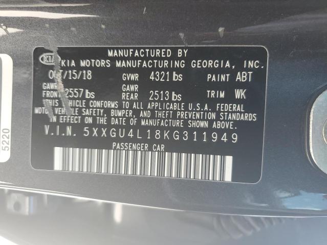 2019 Kia Optima Ex VIN: 5XXGU4L18KG311949 Lot: 60116174