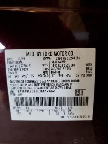 2020 FORD EDGE SEL - 2FMPK3J93LBA17462