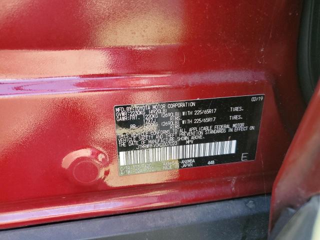 2019 TOYOTA RAV4 XLE - JTMRWRFV0KD007023