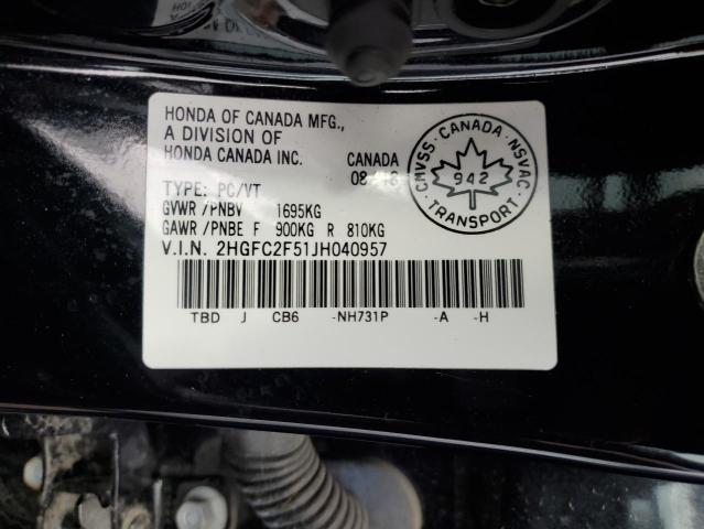 2018 Honda Civic Lx VIN: 2HGFC2F51JH040957 Lot: 58197434