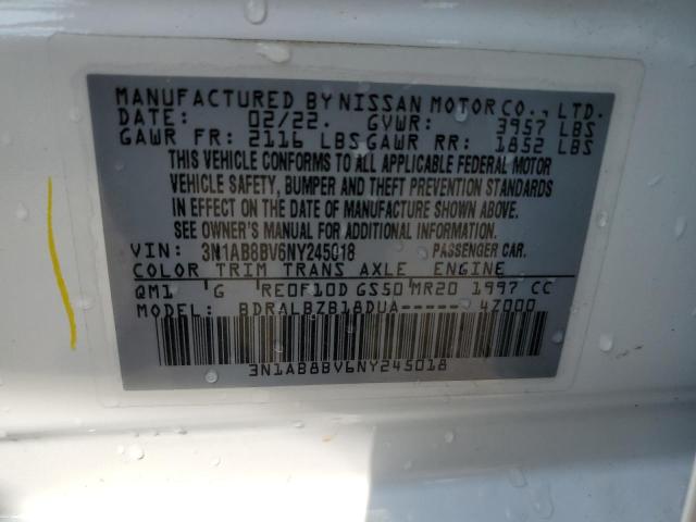 2022 Nissan Sentra S VIN: 3N1AB8BV6NY245018 Lot: 57346974