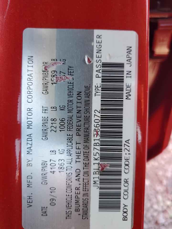 JM1BL1K57B1386072 2011 Mazda 3 S