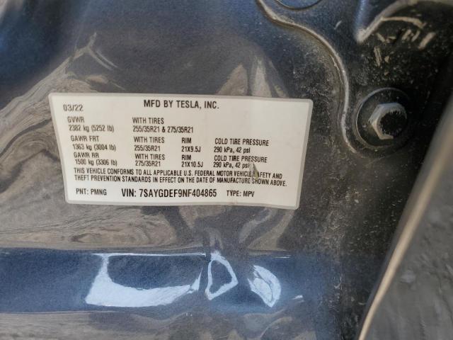 2022 Tesla Model Y VIN: 7SAYGDEF9NF404865 Lot: 58328844