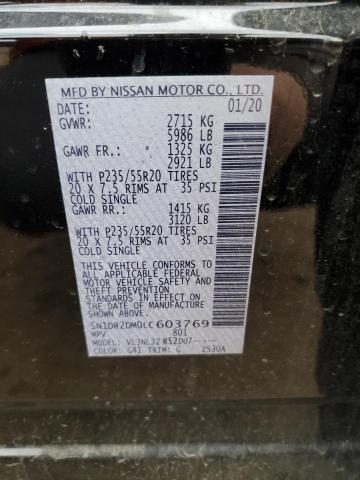 2020 Nissan Pathfinder Platinum VIN: 5N1DR2DM0LC603769 Lot: 59986724