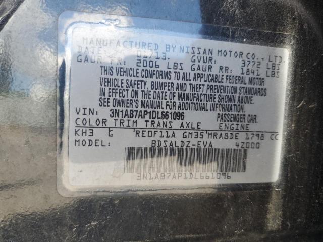 2013 Nissan Sentra S VIN: 3N1AB7AP1DL661096 Lot: 60895064