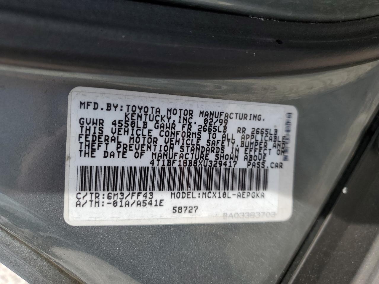 4T1BF18B8XU329417 1999 Toyota Avalon Xl