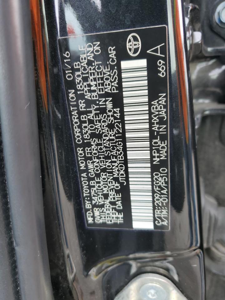 JTDKDTB34G1122144 2016 Toyota Prius C