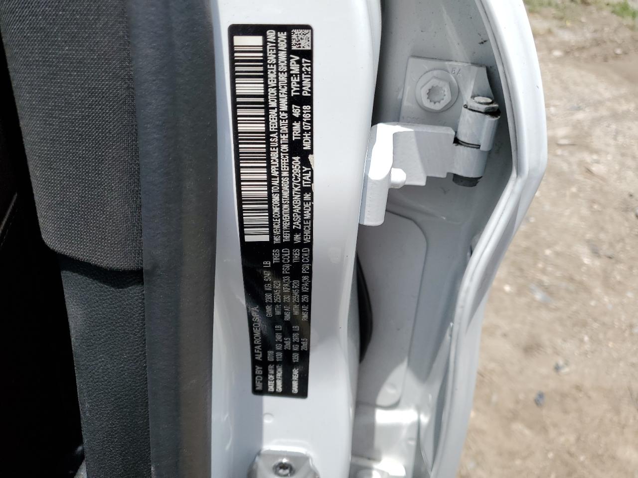 ZASPAKBN7K7C29504 2019 Alfa Romeo Stelvio Ti