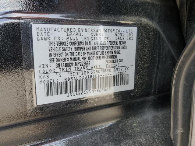 2021 Nissan Sentra Sv VIN: 3N1AB8CV1MY222582 Lot: 59087234