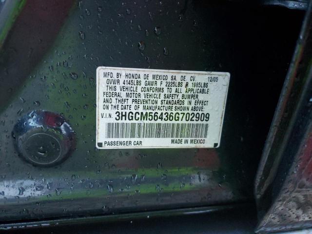 2006 Honda Accord Lx VIN: 3HGCM56436G702909 Lot: 58901724