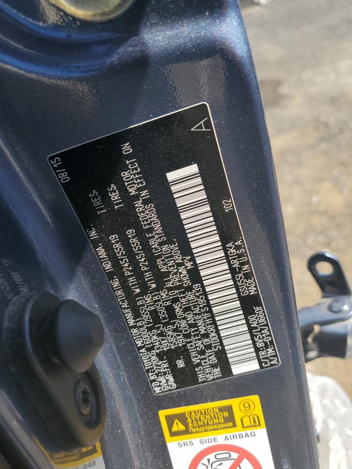 5TDDKRFH1FS195139 2015 Toyota Highlander Limited