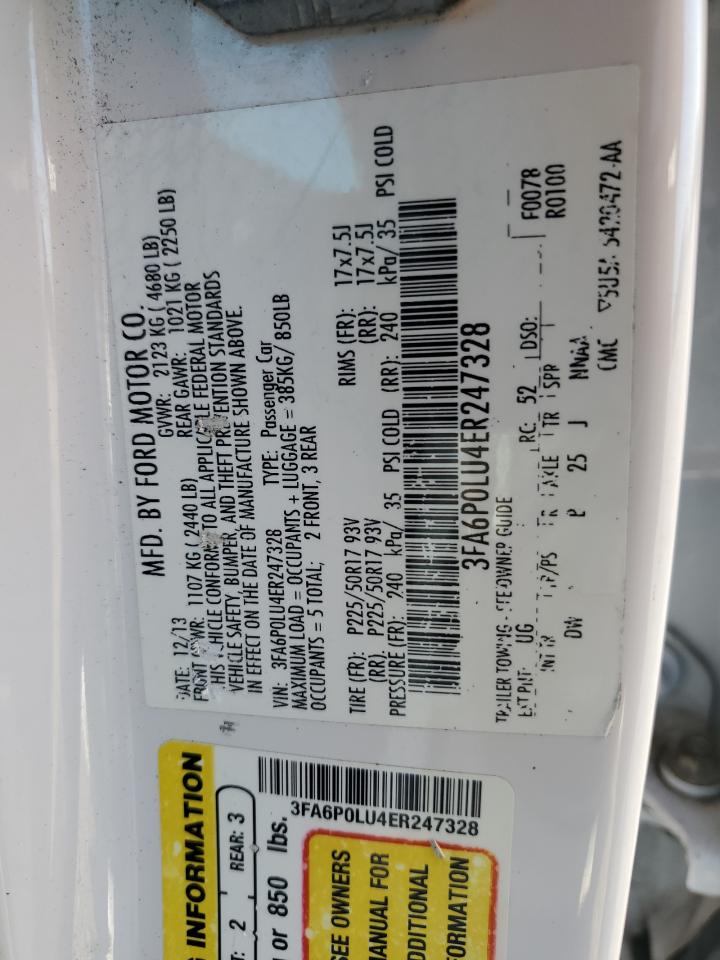 3FA6P0LU4ER247328 2014 Ford Fusion Se Hybrid