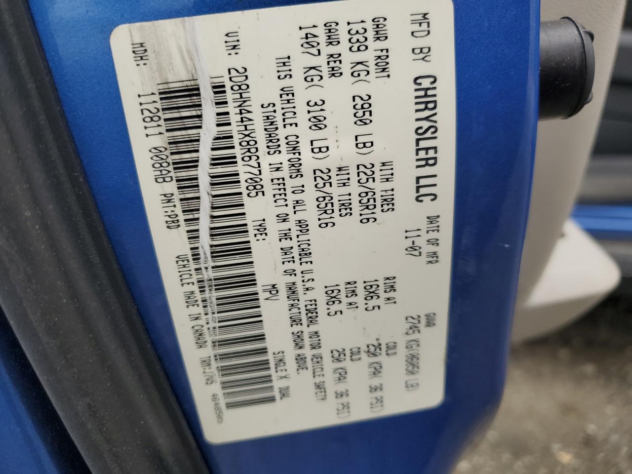 2D8HN44HX8R677085 2008 Dodge Grand Caravan Se