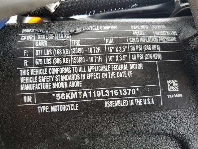 2020 INDIAN MOTORCYCLE CO. SCOUT BOBB - 56KMTA119L3161370