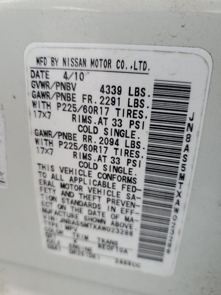 JN8AS5MTXAW023286 2010 Nissan Rogue S