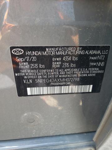 2021 Hyundai Sonata Se VIN: 5NPEG4JAXMH072798 Lot: 59287904