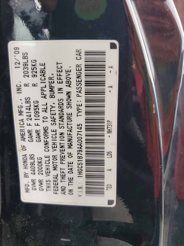 1HGCS1B79AA007145 2010 Honda Accord Ex