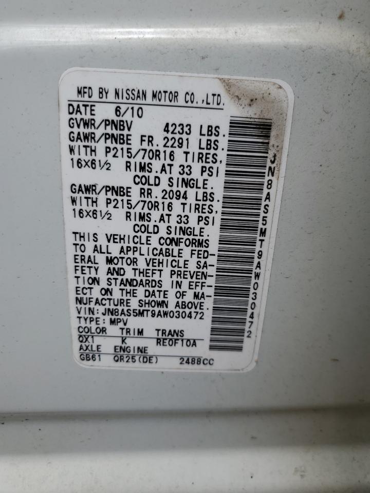 JN8AS5MT9AW030472 2010 Nissan Rogue S