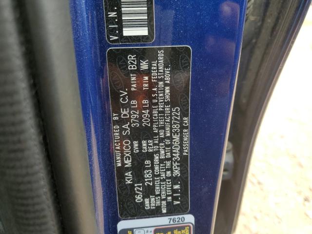 2021 Kia Forte Gt Line VIN: 3KPF34AD6ME387225 Lot: 59963744