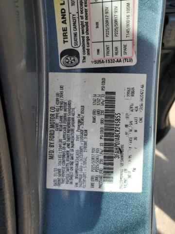 2012 Ford Fusion Sel VIN: 3FAHP0JA8CR245855 Lot: 57066564