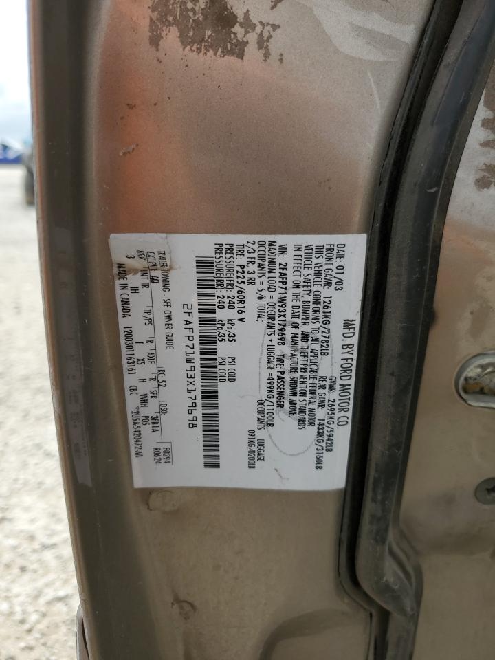 2FAFP71W93X179698 2003 Ford Crown Victoria Police Interceptor