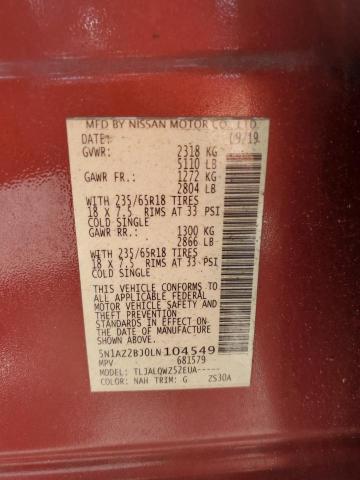 2020 Nissan Murano Sv VIN: 5N1AZ2BJ0LN104549 Lot: 60383754