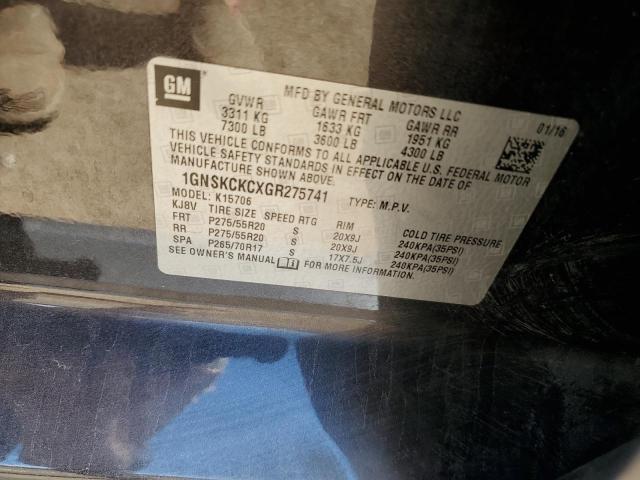 2016 CHEVROLET TAHOE K150 - 1GNSKCKCXGR275741