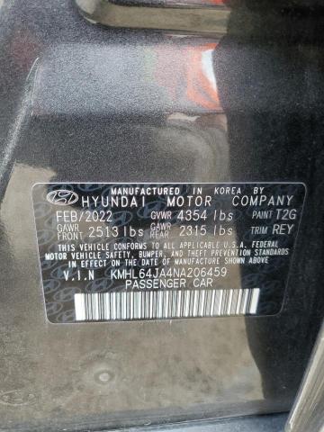 2022 Hyundai Sonata Sel VIN: KMHL64JA4NA206459 Lot: 57447024