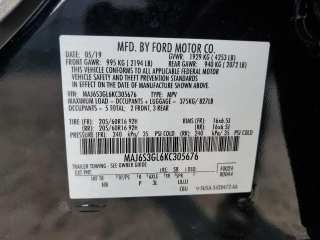 2019 Ford Ecosport Se VIN: MAJ6S3GL6KC305676 Lot: 57498334