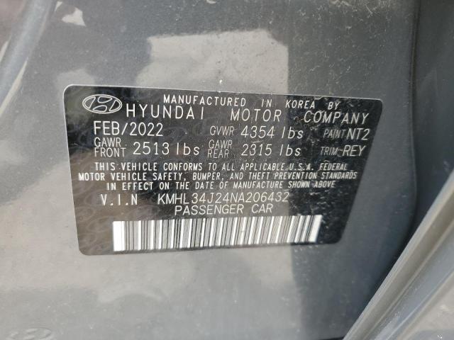 2022 Hyundai Sonata Limited VIN: KMHL34J24NA206432 Lot: 58250744