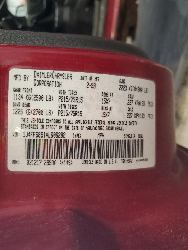 1J4FF68S1XL606282 1999 Jeep Cherokee Sport