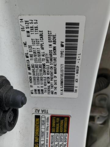 2014 Honda Cr-V Exl VIN: 5J6RM3H73EL037171 Lot: 54772234