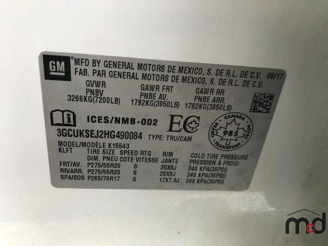 2017 CHEVROLET SILVERADO2 3GCUKSEJ2HG490084