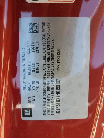 2017 Chevrolet Camaro Lt VIN: 1G1FB1RX2H0153137 Lot: 60850264