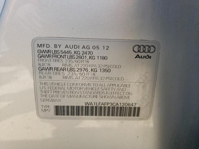 2012 Audi Q5 Premium Plus VIN: WA1LFAFP3CA120647 Lot: 56716654