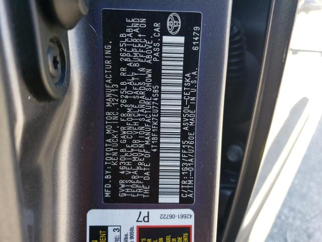 VIN 4T1BF1FK7EU774585 2014 Toyota Camry, L no.12