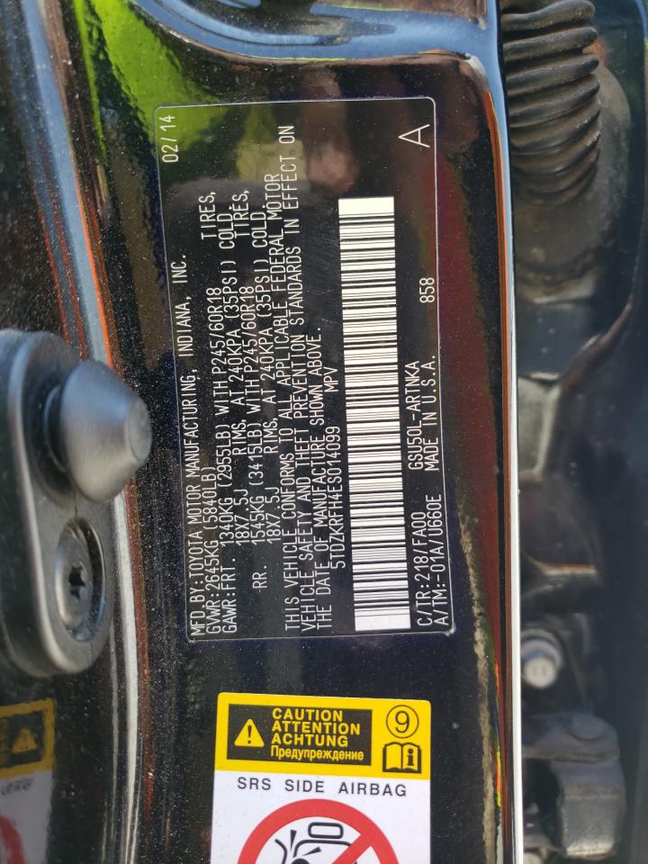 5TDZKRFH4ES014099 2014 Toyota Highlander Le