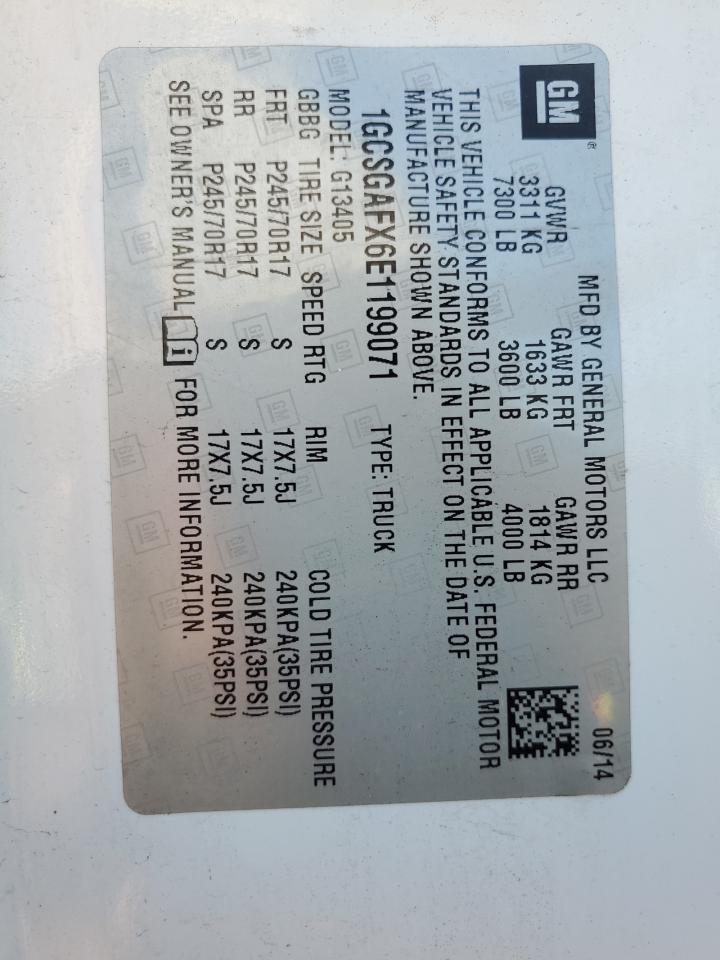 1GCSGAFX6E1199071 2014 Chevrolet Express G1500