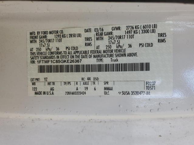 2016 FORD F150 - 1FTMF1C85GKE26367