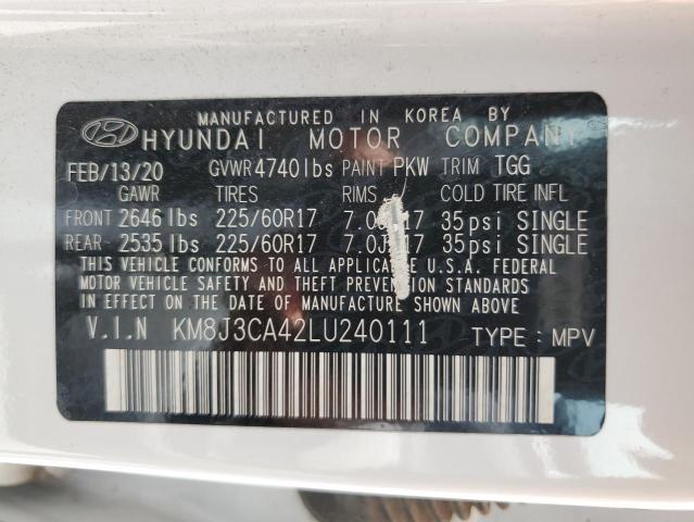 2020 Hyundai Tucson Limited VIN: KM8J3CA42LU240111 Lot: 57537264
